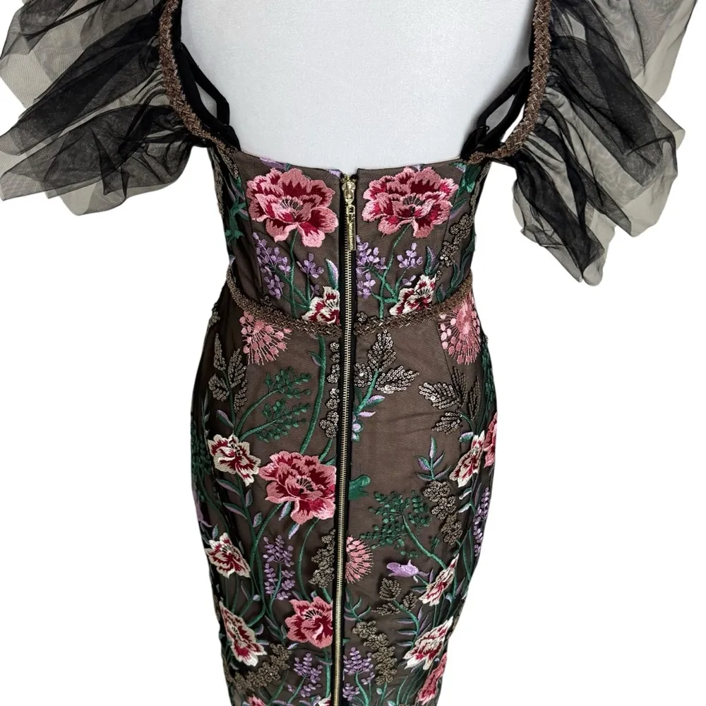 Bronx and Banco - Melia Lace Floral Midi Dress Sz S - Image 6