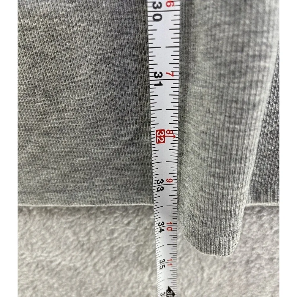 One One Six Women’s Gray Sweater Dress Ribbed Knit Scrunch Wrist Long Sleeve Size L - Image 6