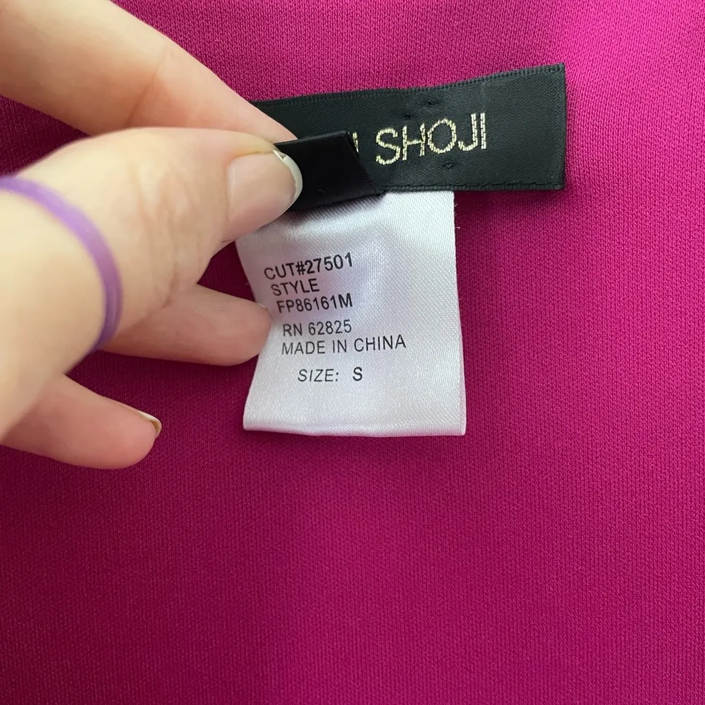 Tadashi Shoji Lipstick Pink Cowl Neck semi formal dress form fitted - Image 9