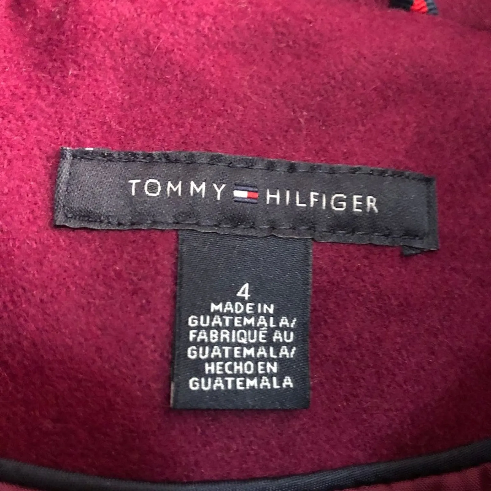 Tommy Hilfiger Wool Hooded Coat Pink - Image 5