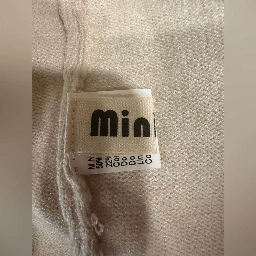 NWOT MINIBEE KNIT Cream Long Sleeve Mock Neck Sweater Dress Size XL - Image 5