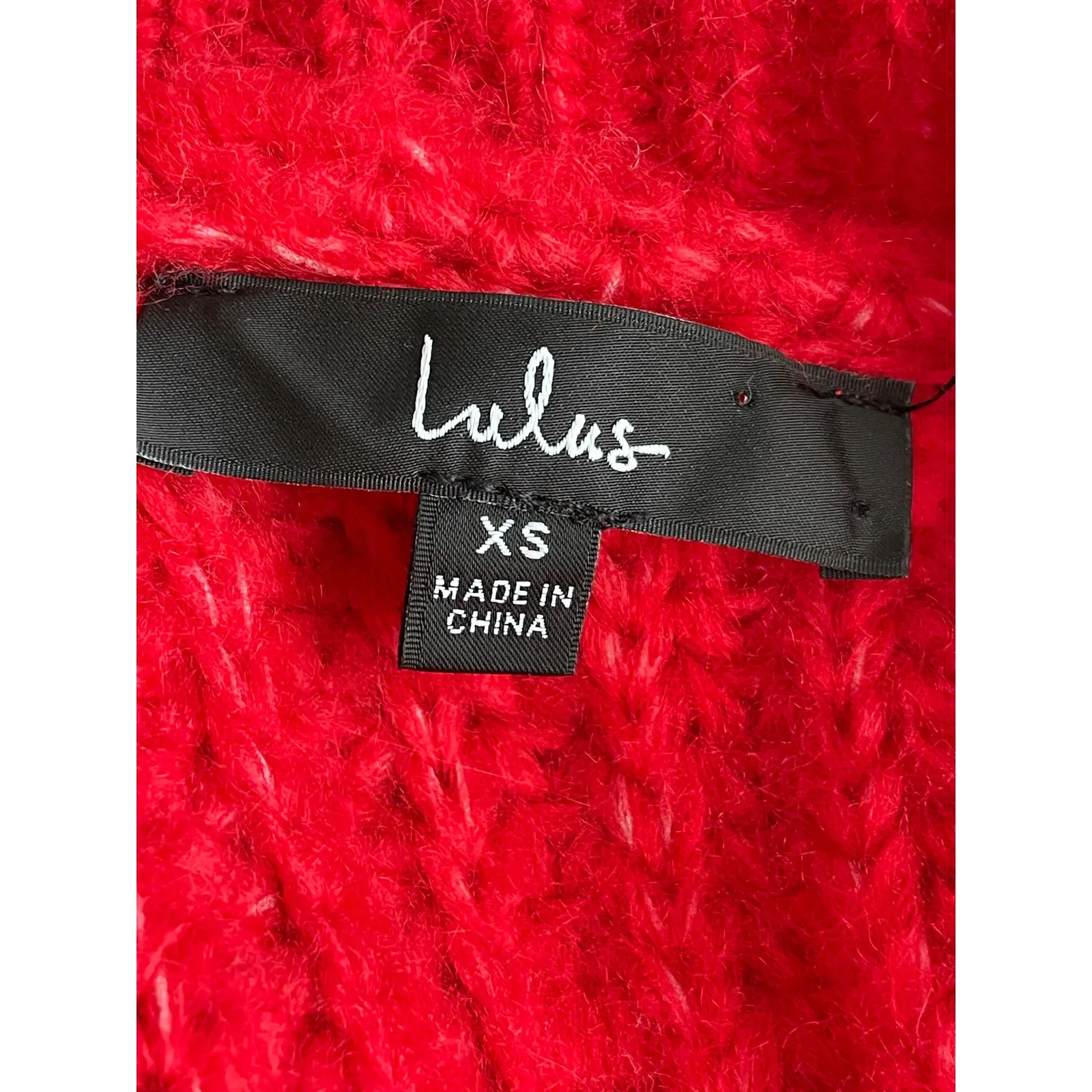 Lulus Red V Neck Rhinestone Cardigan Sweater XS - Image 8
