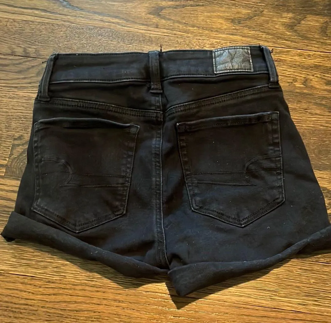 Outfitters Black Denim Shorts - Image 2