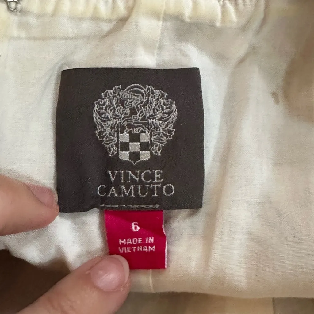 Vince Camuto Linen Blend Leaf Print Dress – Size 6 - Image 7