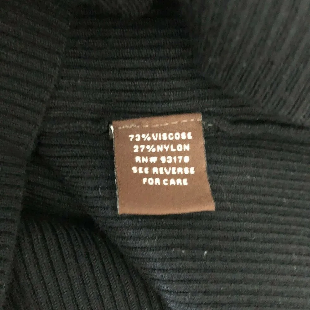 Adrienne Vittadini Womens Top Ribbed Knit V Neck Twist Short Sleeve Black Size M - Image 4