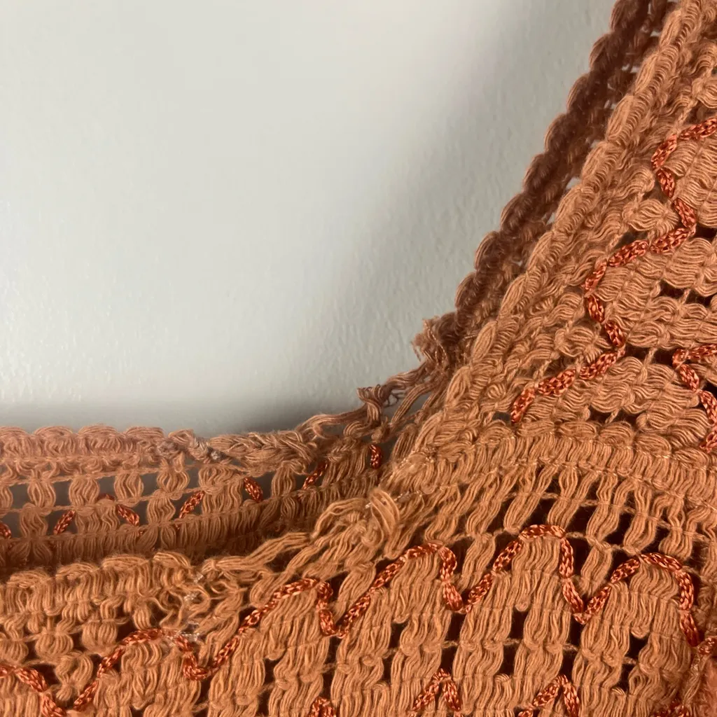 Free People Dancing In The Waves Romper in Rust Orange Balloon Sleeves size XS - Image 6