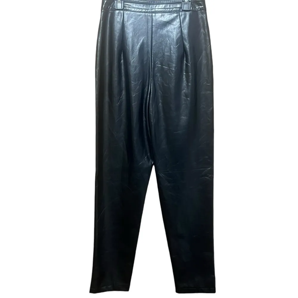 Princess Polly Love Club Black Faux Vegan Leather Straight Pants Size 4 - Image 9