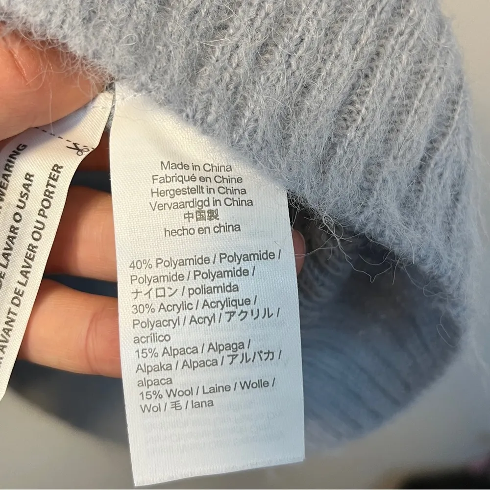 J.Crew Fair Isle Oversized Sweater-XS French blue, brown, cream alpaca wool - Image 6