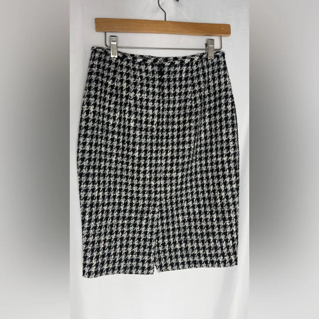 Calvin Klein Women's Black White Tweed Lined Above Knee Mini Skirt Size 4 - Image 8