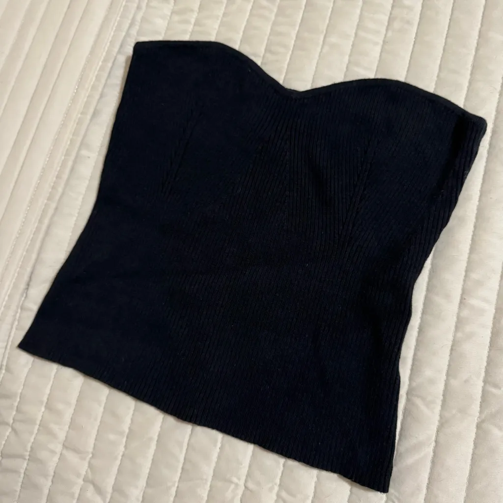 Reformation Jenni Black Strapless Top - Image 4