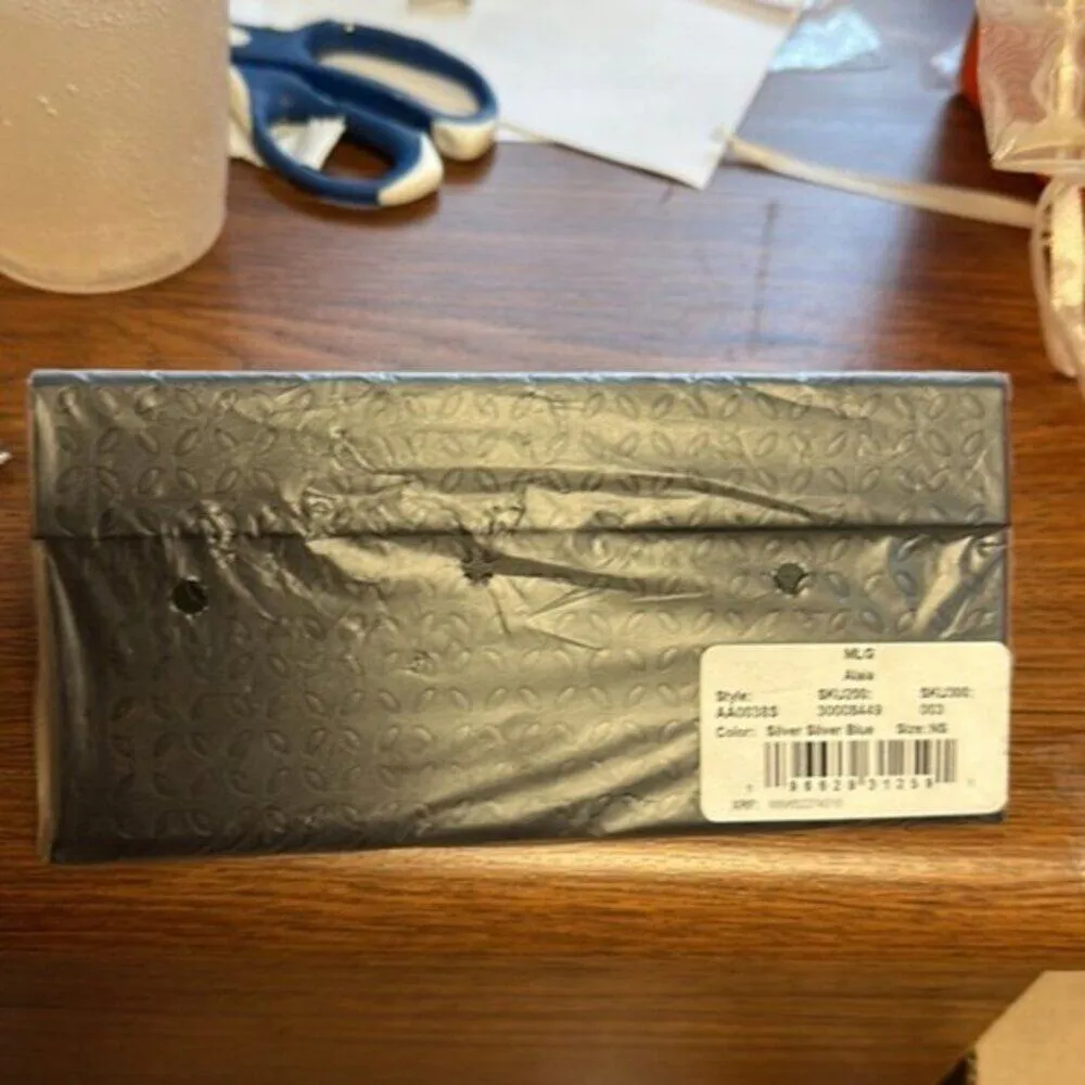 ALAÏA 61mm Cat Eye Sunglasses silver blue - Image 3