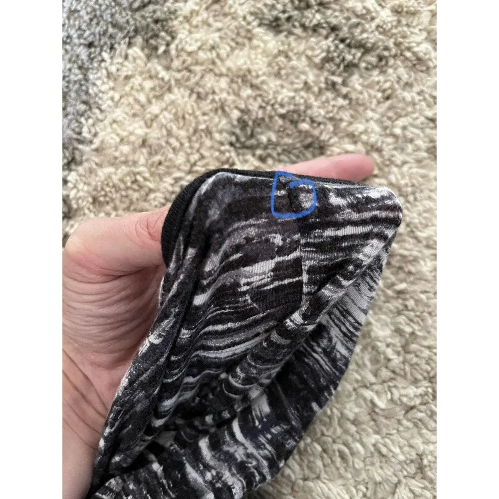 Athleta Black Gray Space Dye Scruched Ruched Side Midi Dress Women’s Size Medium - Image 7