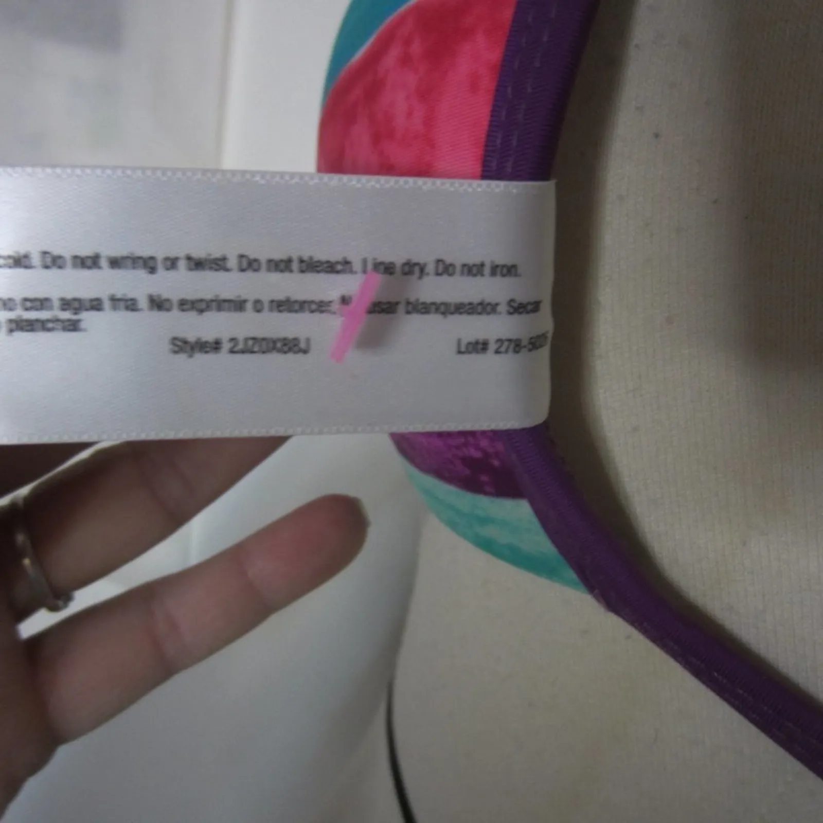 Arizona Bikini Top Colorblock Sequin Y2K Festival M - Image 6