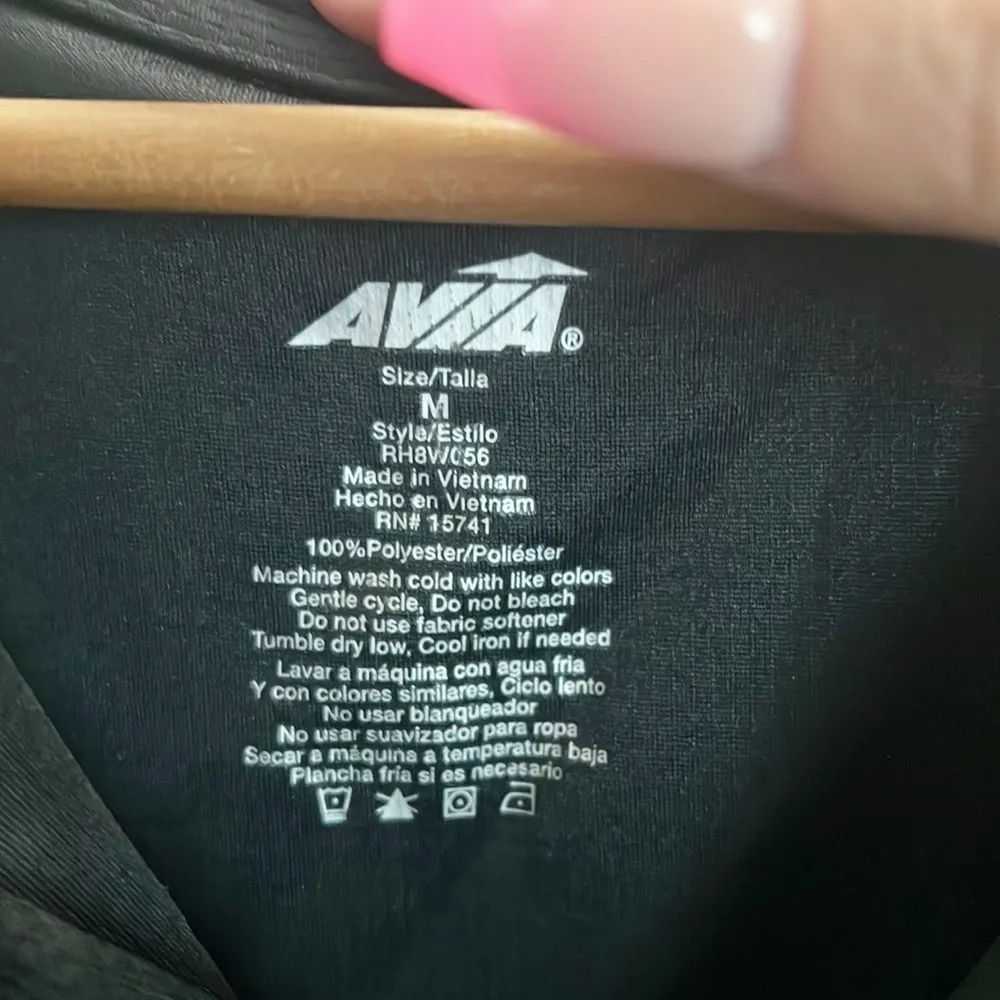 Avia Black Long Sleeve Ruched Tie Side Thumbhole Quarter Zip Active Top - Image 6