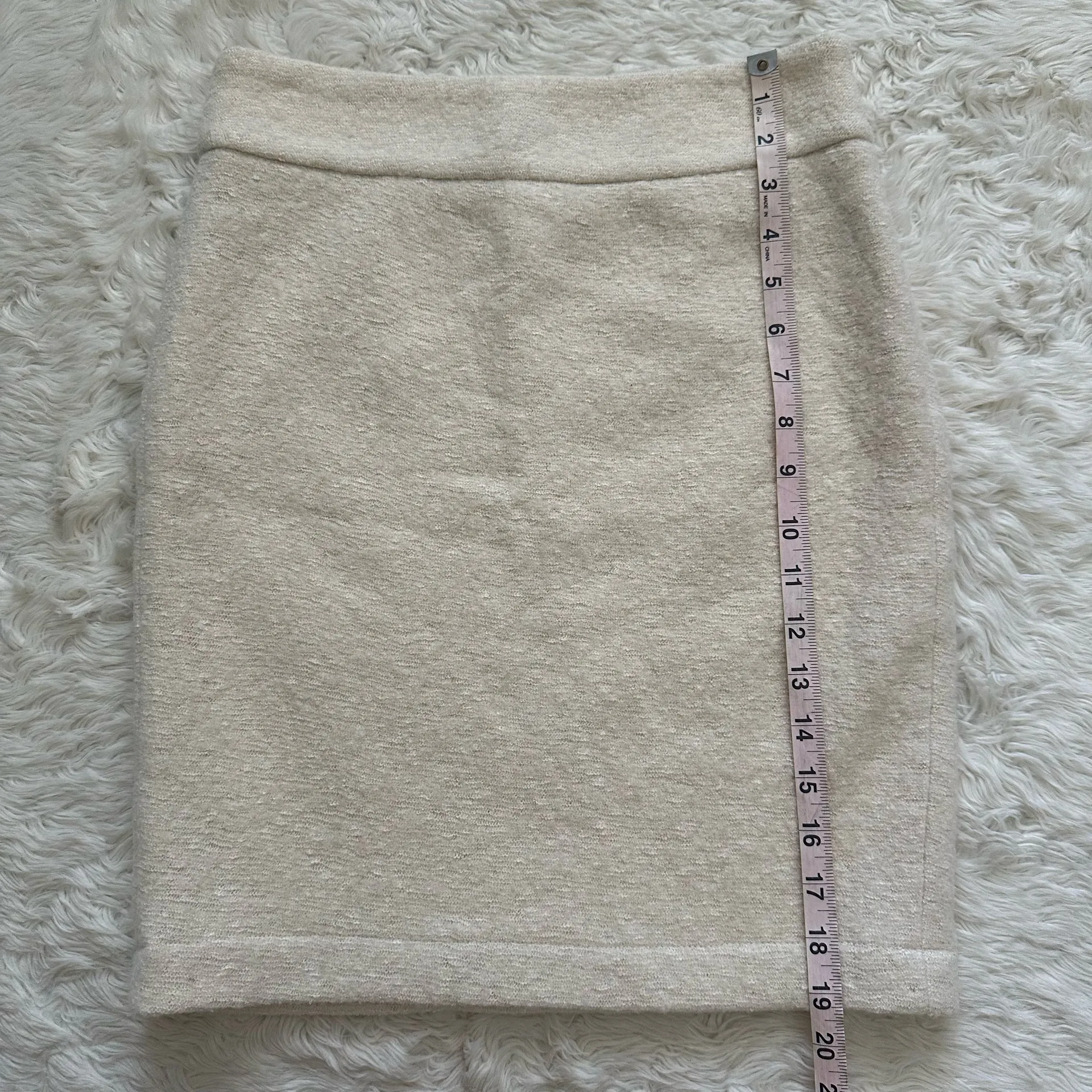 Banana Republic Skirt Pencil Straight Knit Above The Knee Wool Blend Cream Sz 0 - Image 11