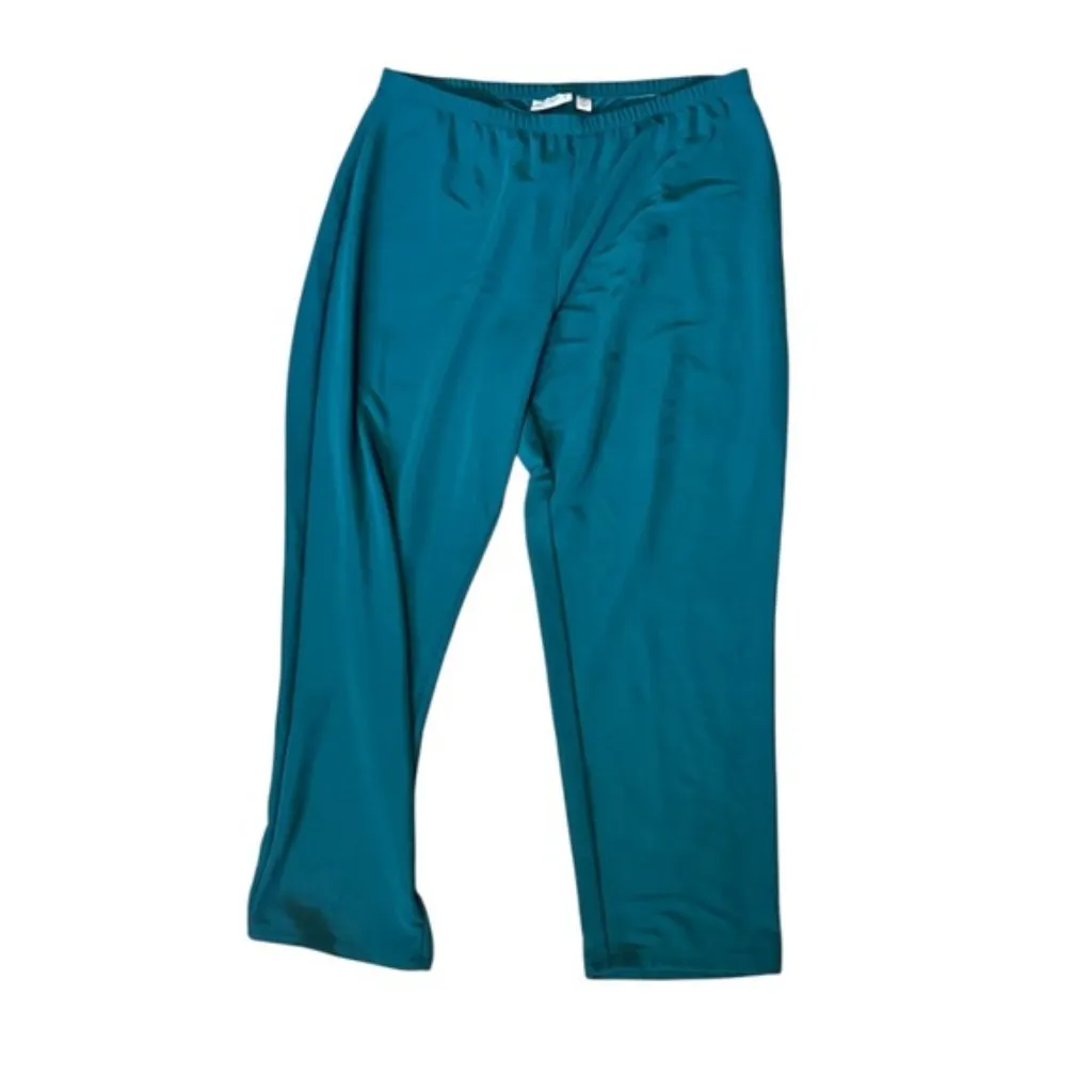 Bundle of 2 Susan Graver Modern Essentials Liquid Knit Blue Green Sofia Pants - Image 9