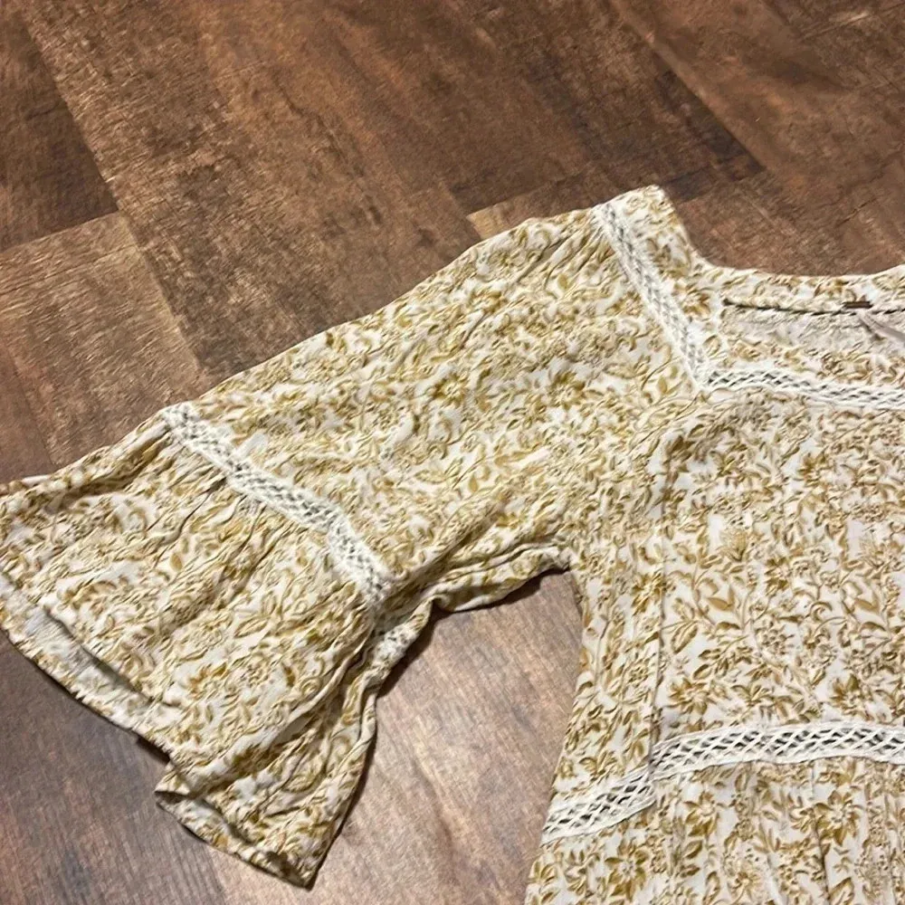 FREE PEOPLE Talk About It Tunic Floral Mini Dress small - Image 8