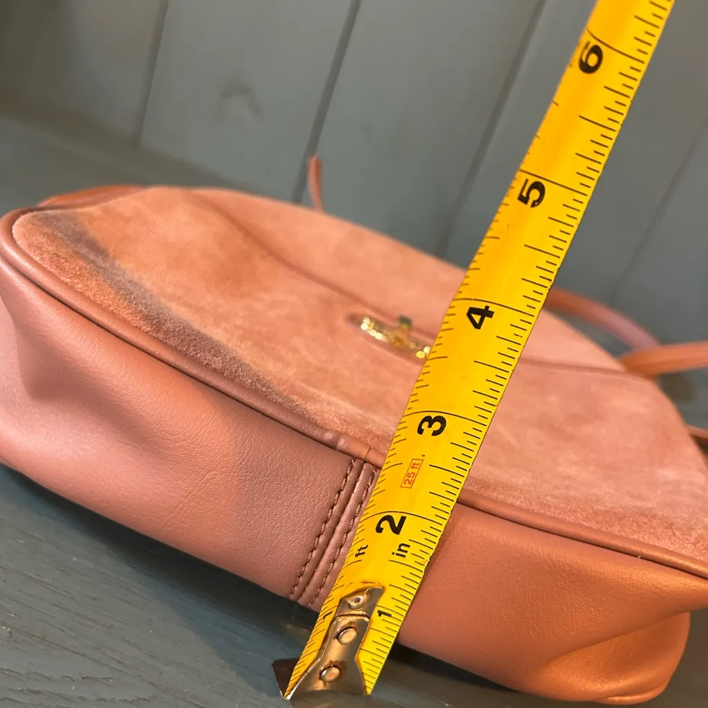 Talbots Pink Rose Suede & Leather Shoulder Purse - Image 9