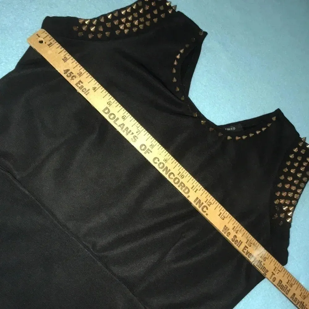 𝅺Spike blouse by RESERVED black peplum blouse size M - Image 7