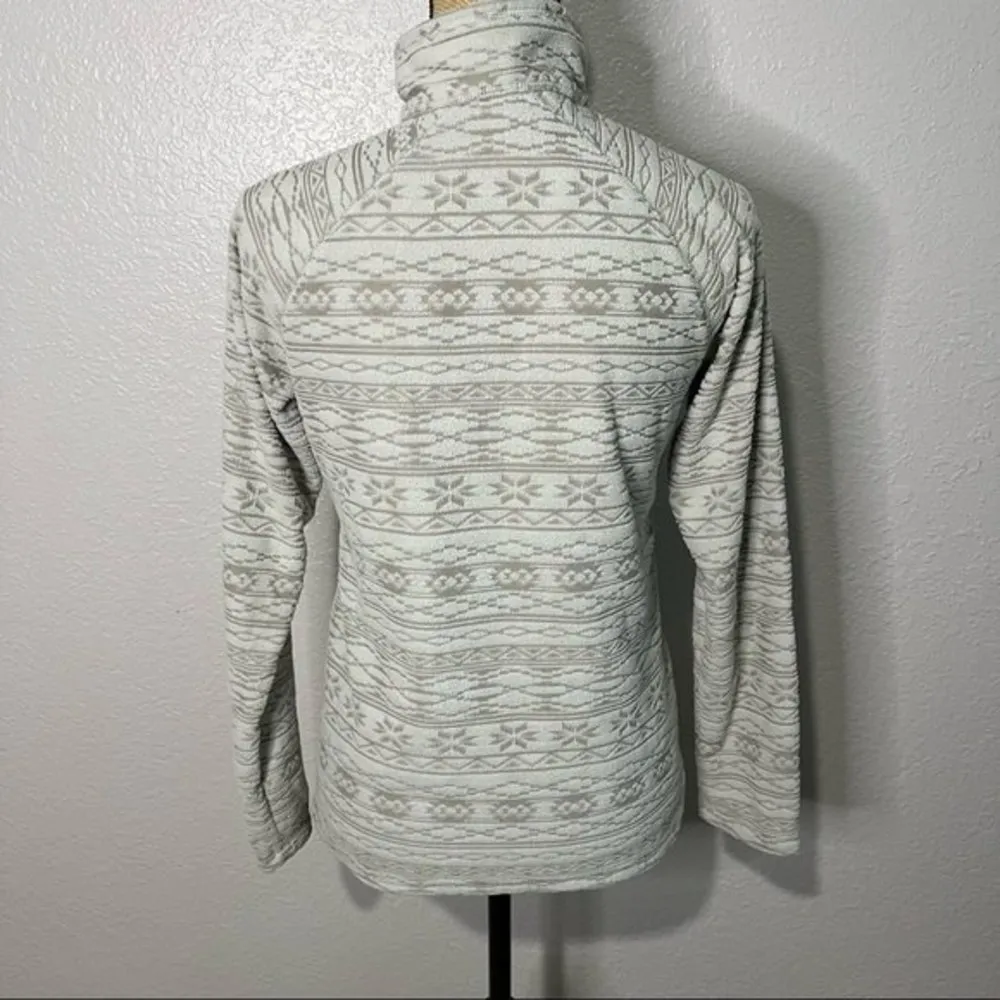 Eddie Bauer Womens Grey 1/4 Zip Fair Isle Fleece Jacket size Small Gorp Winter - Image 7