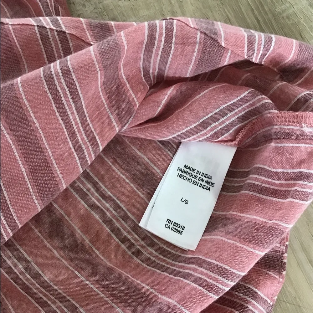 Pink Striped Button-Up Blouse lucky brand - Image 5