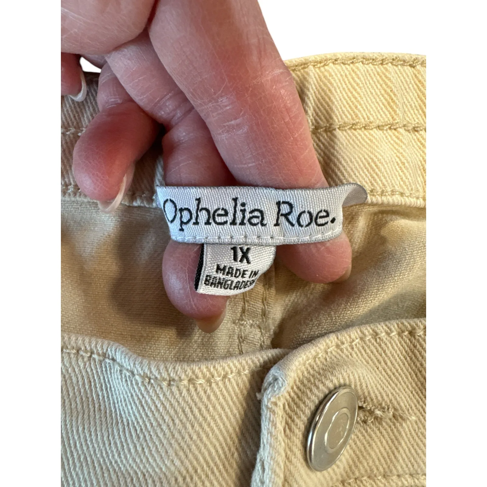 Ophelia Roe Cream Barrel-Leg Jeans 1X | High Rise | Stretch | Elastic Back Waist - Image 8