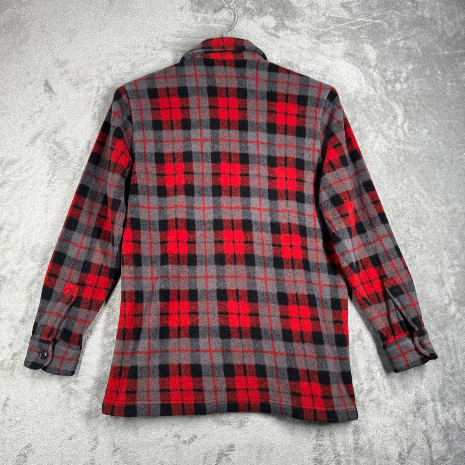 Lauren Ralph Lauren Shirt Fleece Shacket‎ Full Zip Plaid Red Gray Black Size S - Image 3