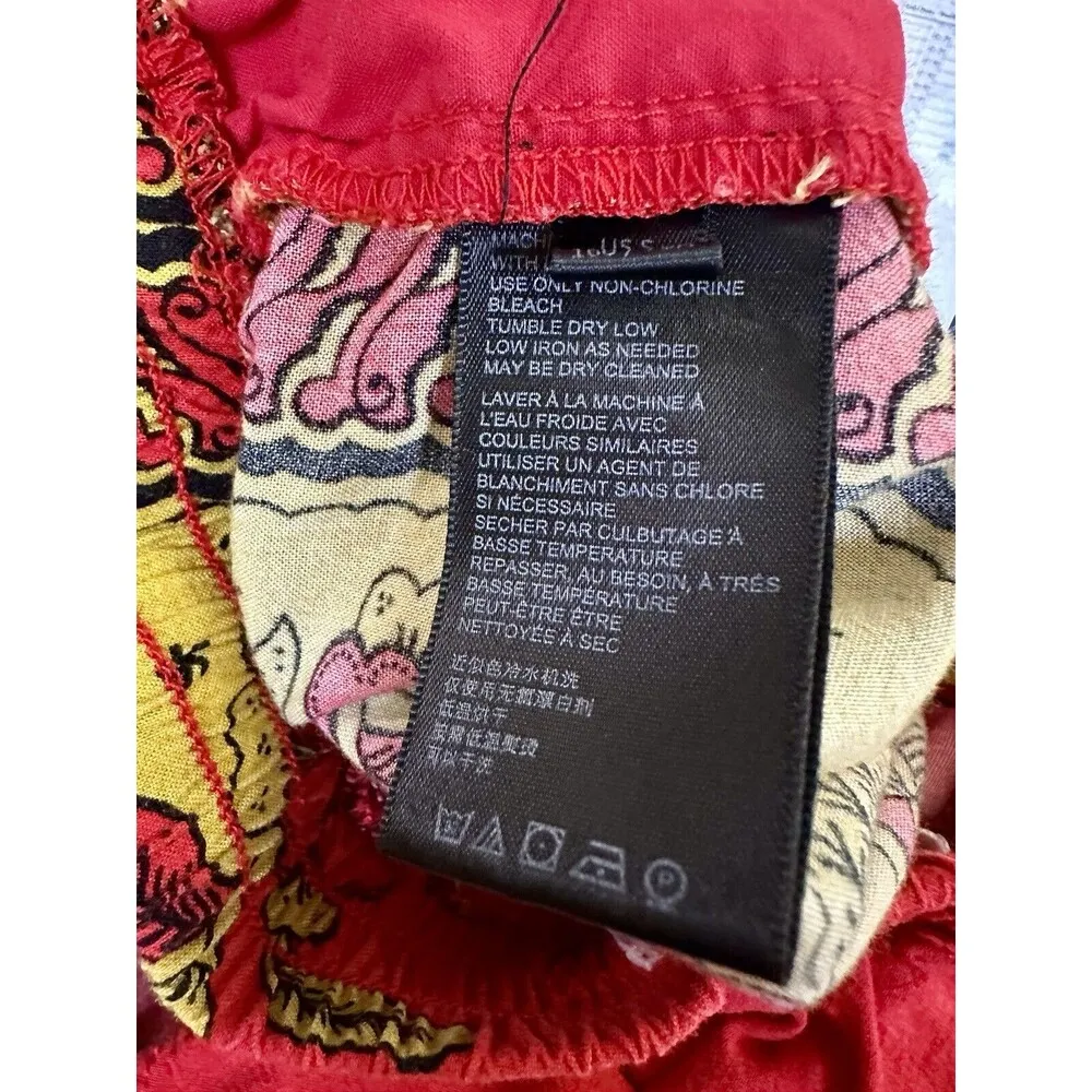 Printed Pull-On Hi-Rise Ally Women's Shorts Red/Gold Size Small - Image 9