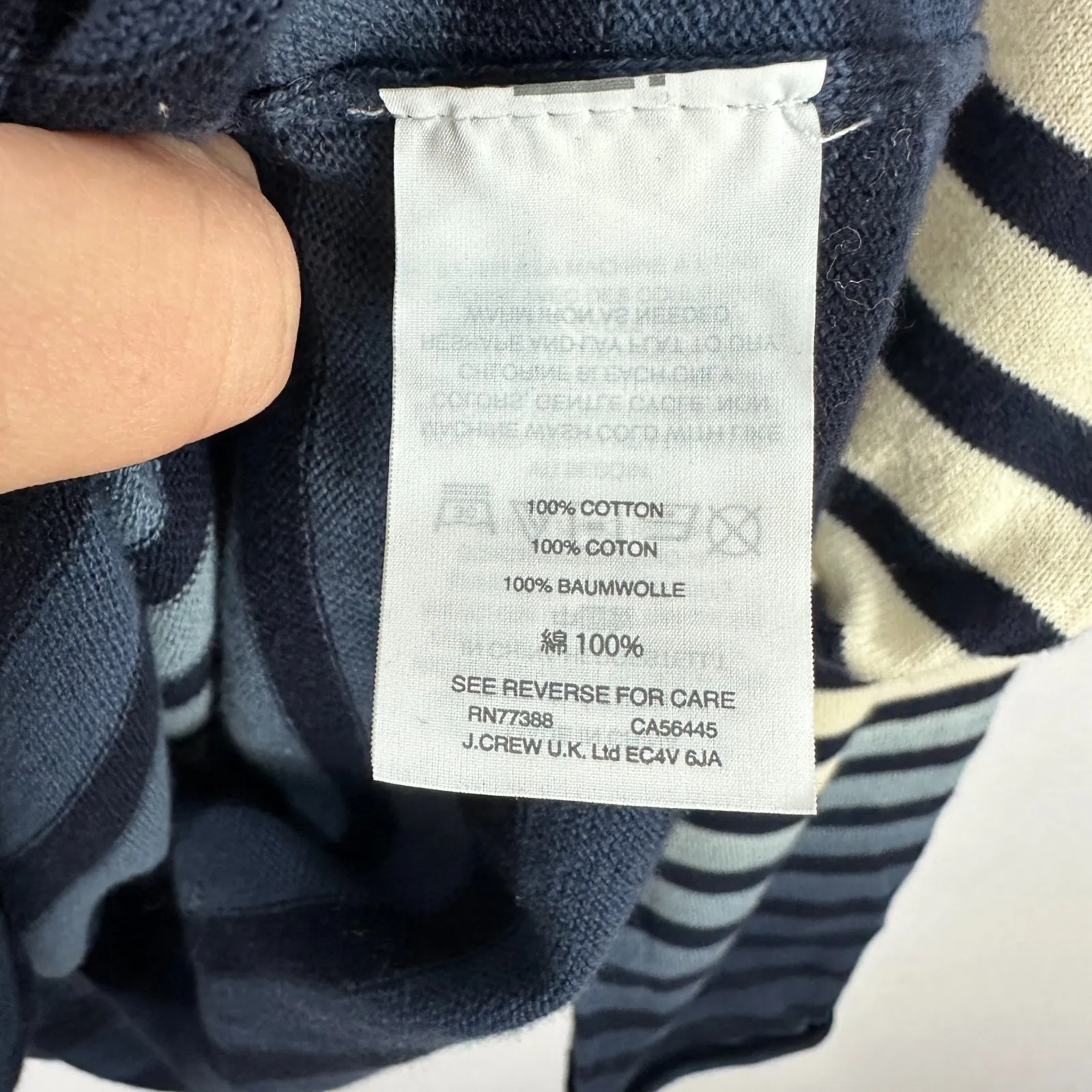 J.Crew M Cotton Ombre Stripe Sweater Coastal Chic Preppy Quiet Luxury Old Money Blue Size M - Image 3