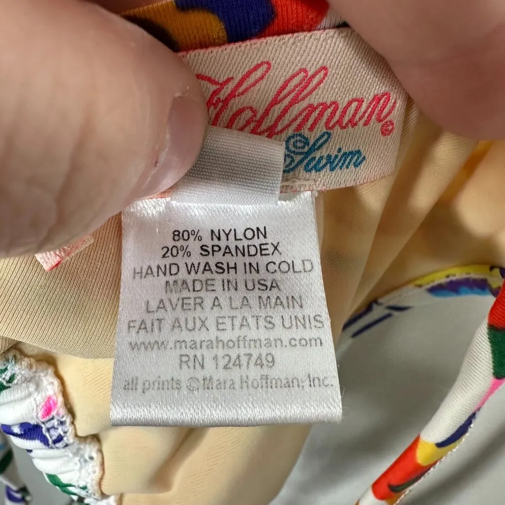 Mara Hoffman Swim Abstract Multicolor Triangle Bikini Top Women's Small - Image 5