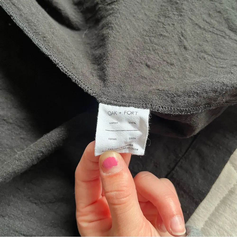 OAK + FORT Black Cotton Button Lightweight Blazer Size M - Image 6