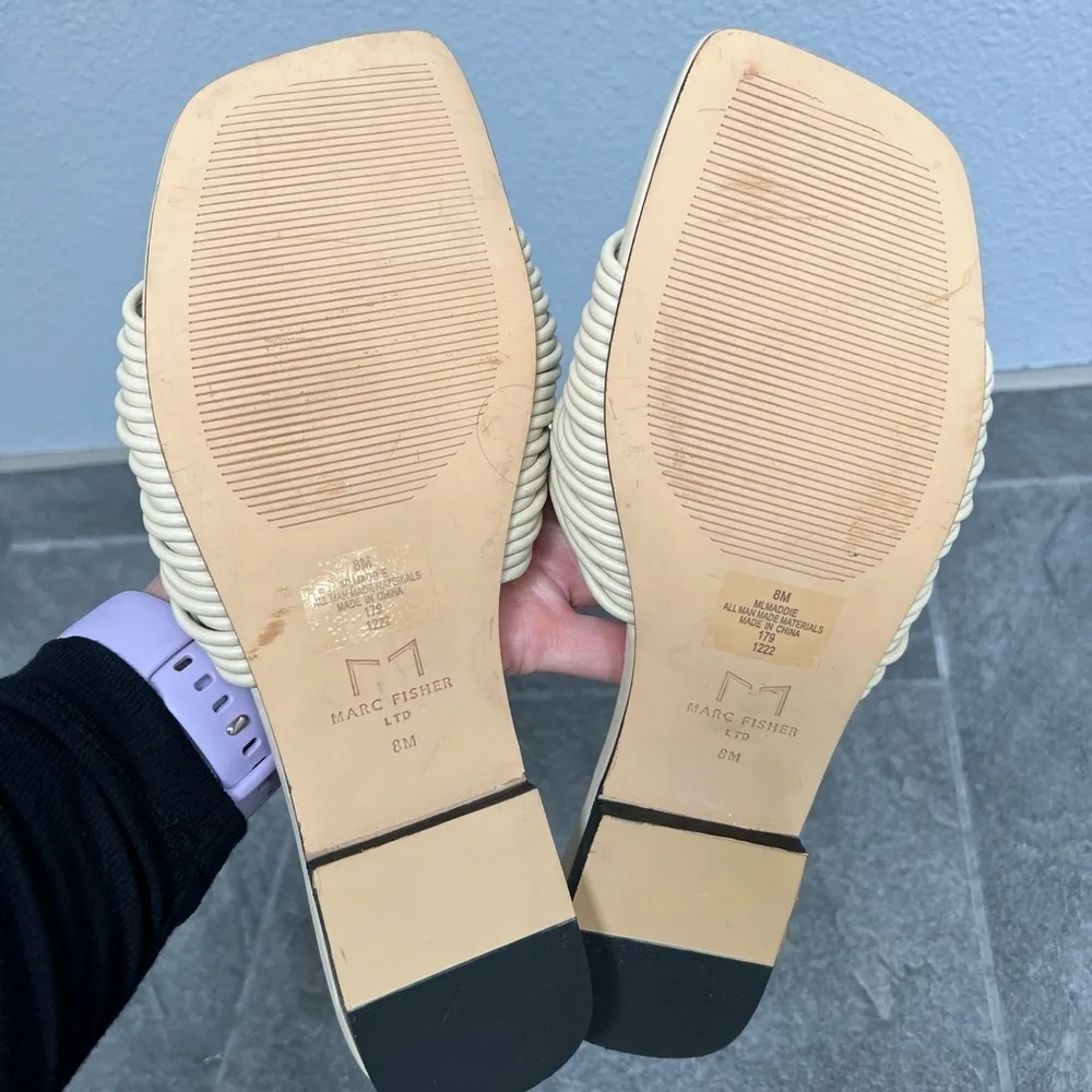 Marc Fisher Maddie‎ Ivory Cream Slip On Slides - Image 8