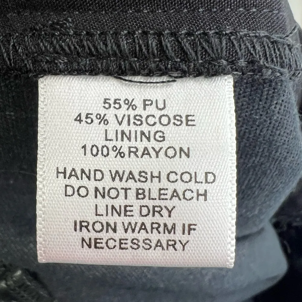 Mittoshop faux leather M black joggers pull on casual drawstring fall winter - Image 8