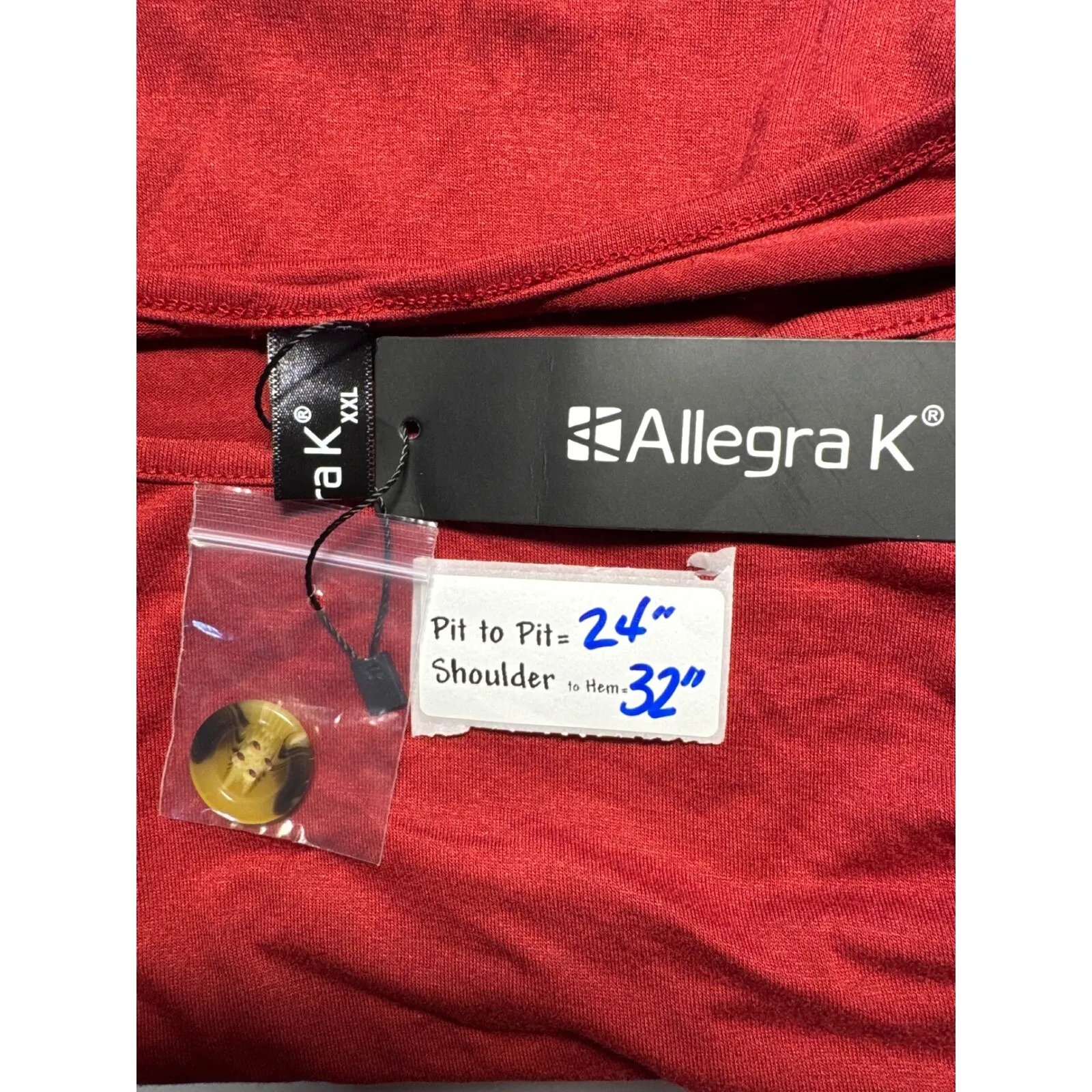 Allegra‎ K Tunic Top Button Accent 3/4 Sleeve Casual Blouse XXL - Image 3