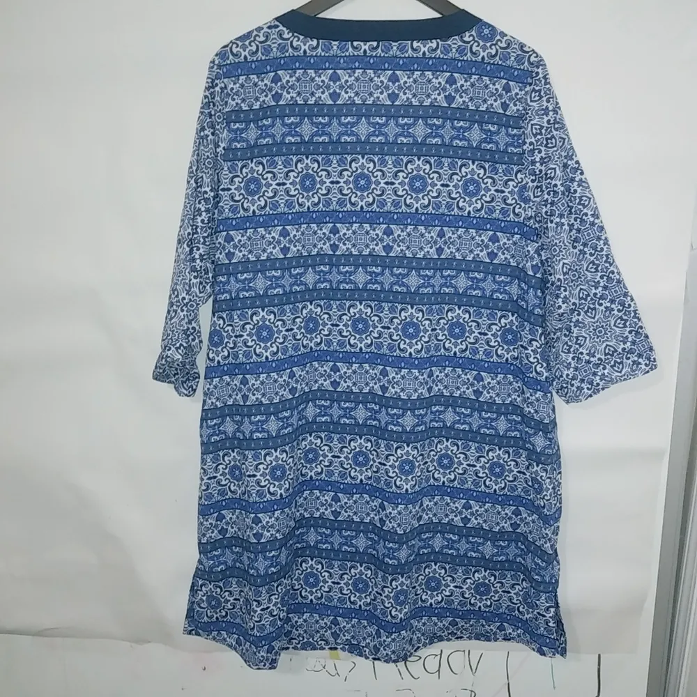 Lands End 1X Blue Cotton Tunic Dress Plus - Image 7