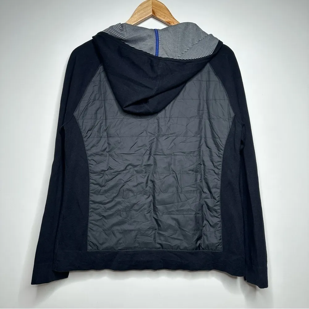 Peter Millar Women’s Navy Quilted Zip Up Hooded Sweatshirt Size Large - Image 8