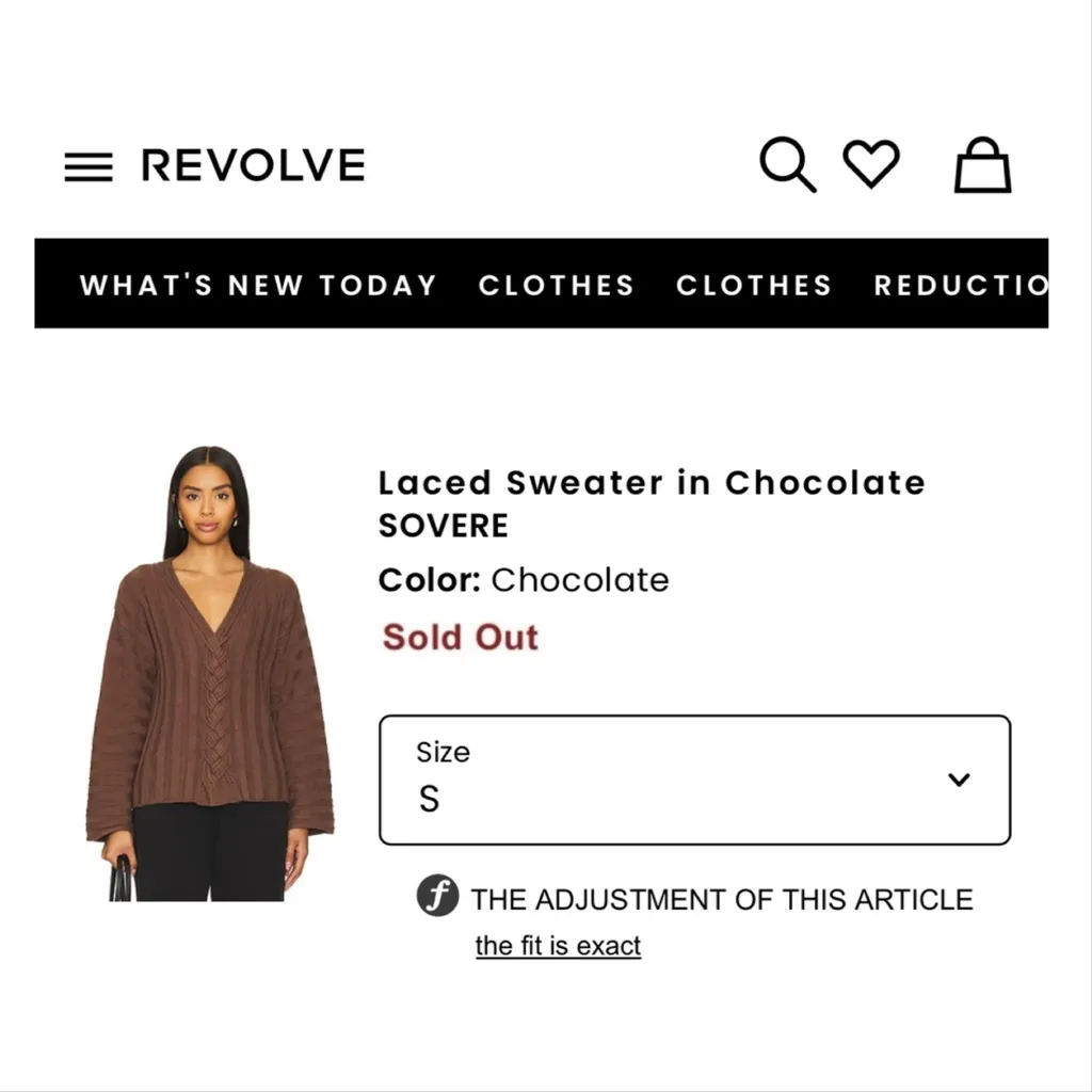 NWT Revolve x SOVERE Laced Sweater in Chocolate - Image 2