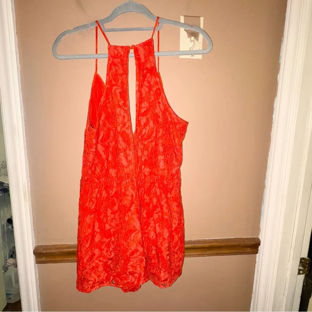 Revolve Lovers and friends Gretta Faux Wrap Romper in‎ Deep Cora Red size small - Image 3