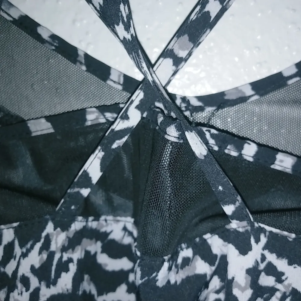 Fabletics S Strappy Black White Print Jumpsuit - Image 11