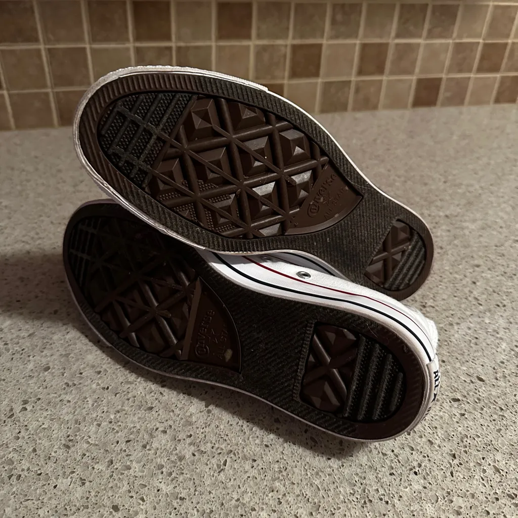 Converse White High-Tops with Red Trim - Image 9