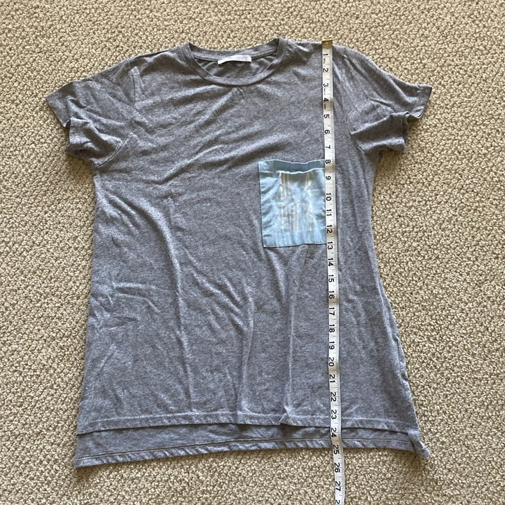 Zara Be a Poem Grey Graphic Pocket Frocket Blouse Shirt T-Shirt Size Small EUC - Image 6