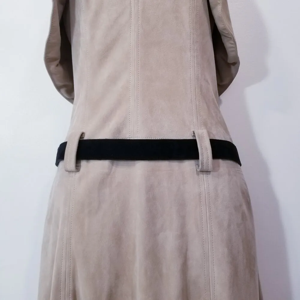 RARE Alexis 100% Genuine Leather Suede Belted Halter Dress with Side pockets - Image 10