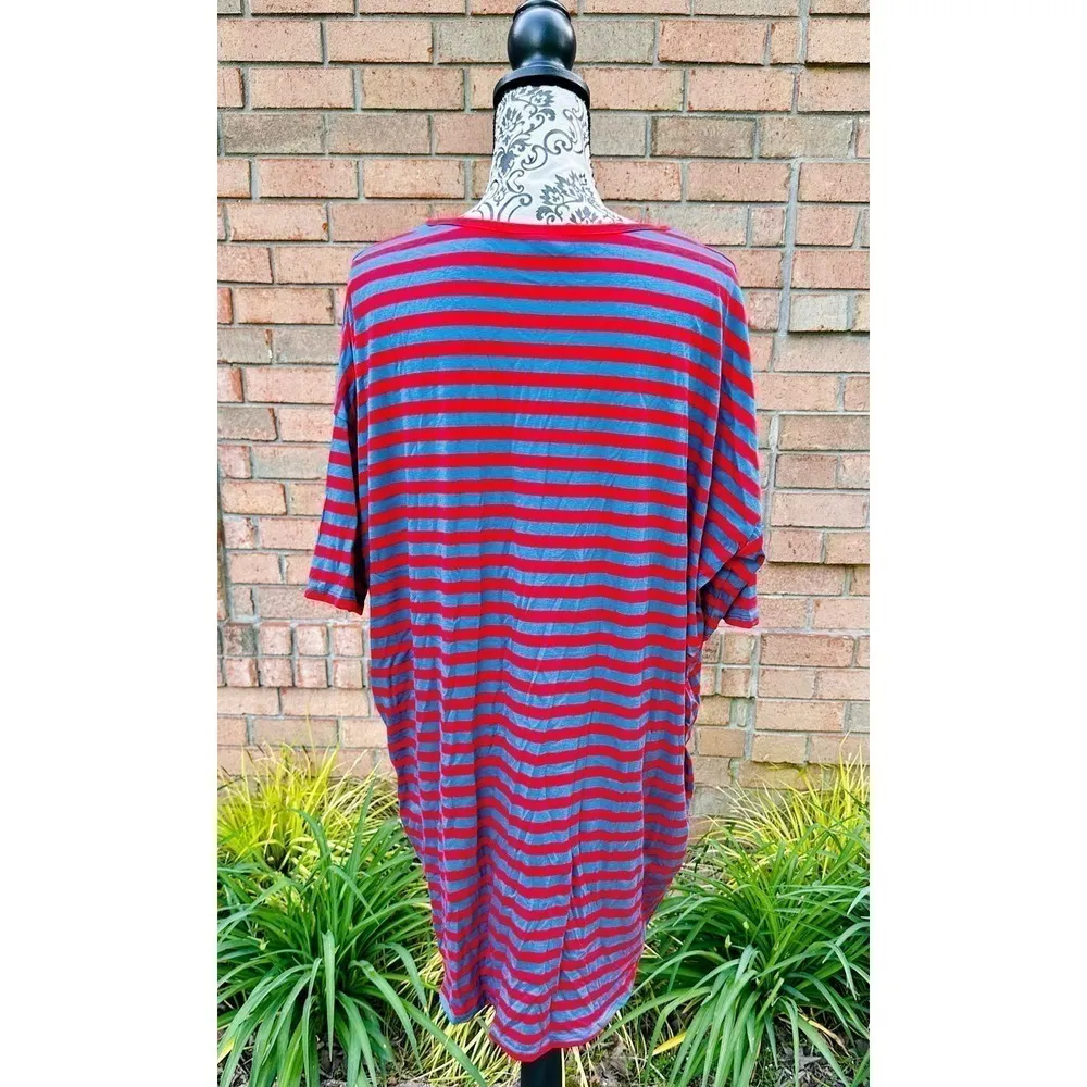 NWT Lularoe Blue & Red Striped Irma Top Size Large - Image 4