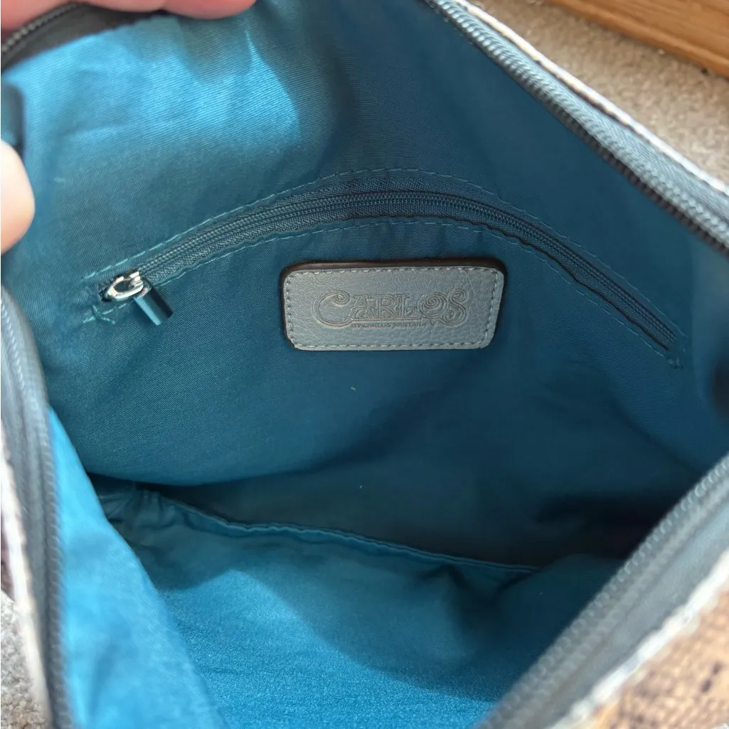 Snakeskin Crossbody Bag & Wristlet Set Carlos Santana Faux Leather Black - Image 8