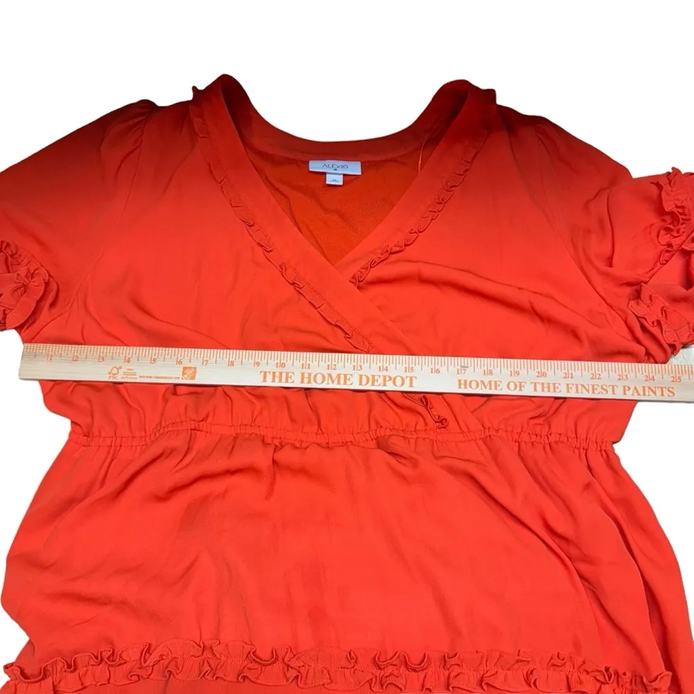Alexis Target Dress Angel Sleeve Tiered Ruffle Orange Chiffon Plus Size 2X Boho - Image 12