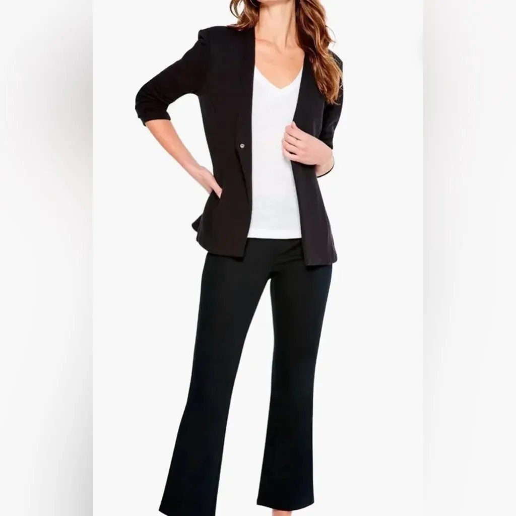 NWT Nic + Zoe Women's Black Knit Stretch Blazer Jacket S - Image 5