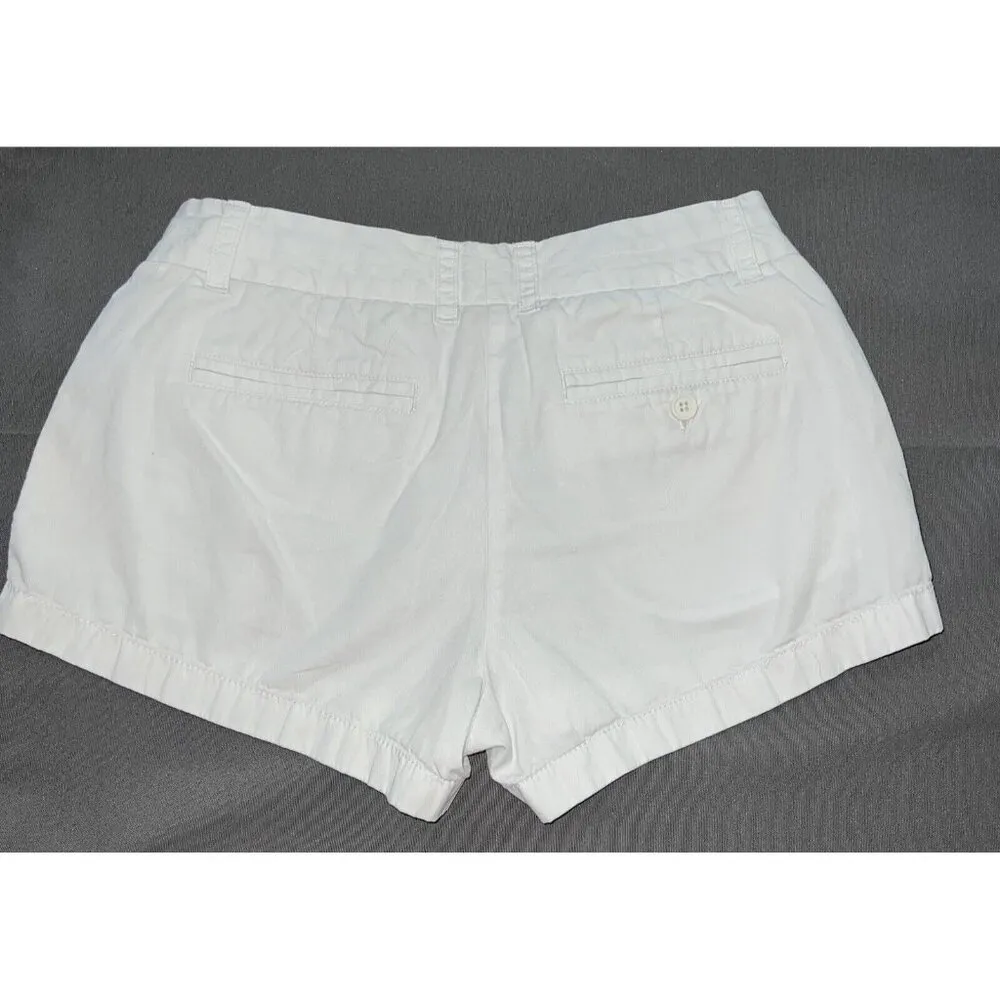 J.Crew  Shorts Womens 4 Chino Broken-in White Low Rise Casual Preppy Cotton - Image 3