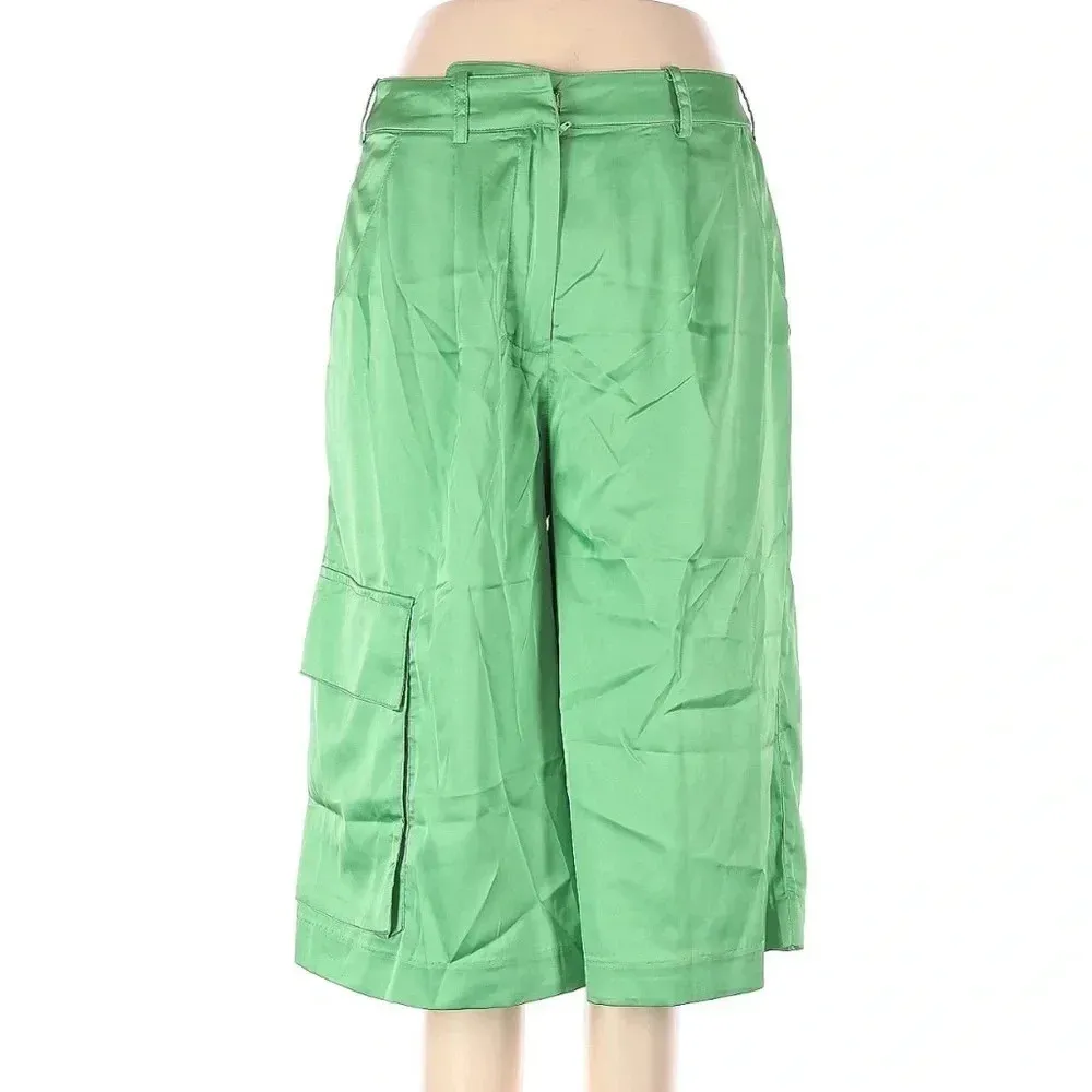Anthropologie Hutch Green Motif Pleated Utility Shorts Women’s Size XS NWT - Image 4