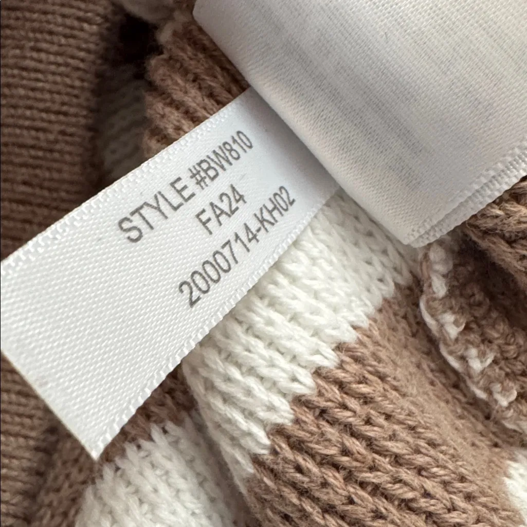 J.Crew Striped cotton lady jacket cardigan sweater Heather mushroom ivory stripe - Image 6