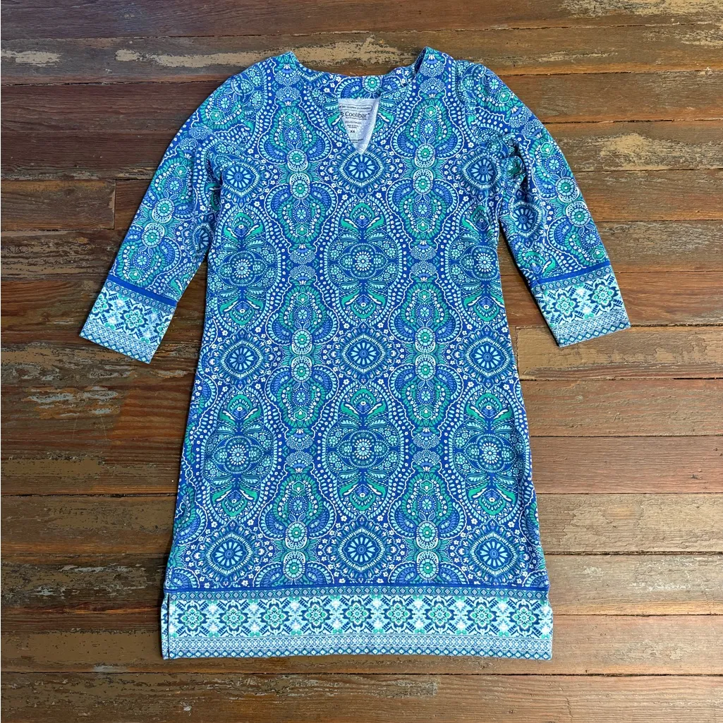 Coolibar UPF 50+ UV Sun Protection Oceanside Tunic Dress ~ Size XS 💚🍄 Blue - Image 5